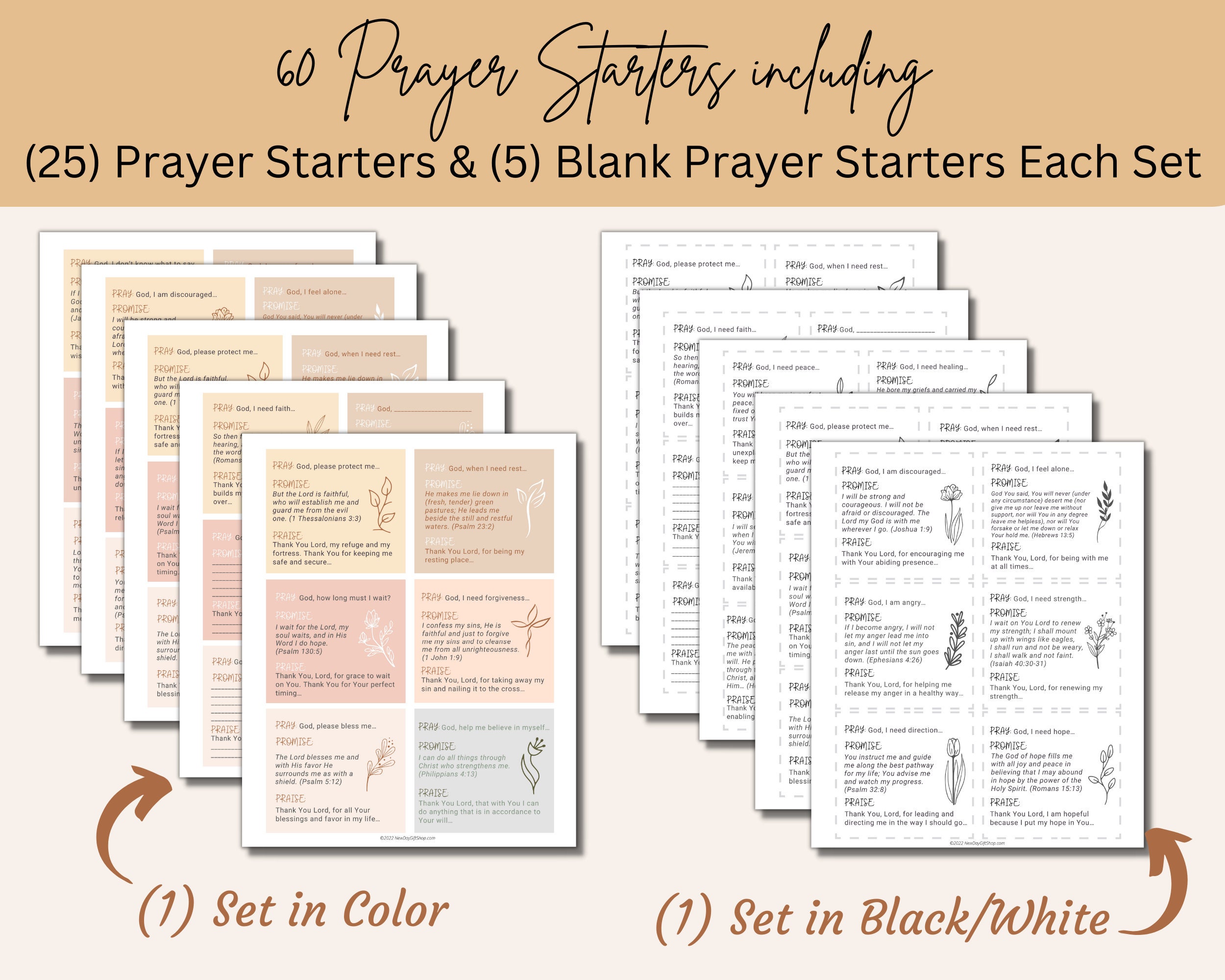 Prayer Warrior Printable Prayer Journal, Prayer Cards &amp; Prayer Starter ...