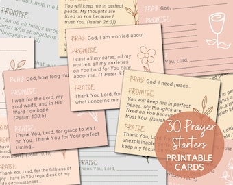 Prayer Starter Cards with Bible Verses: Pastel Mini Printable (PDF)