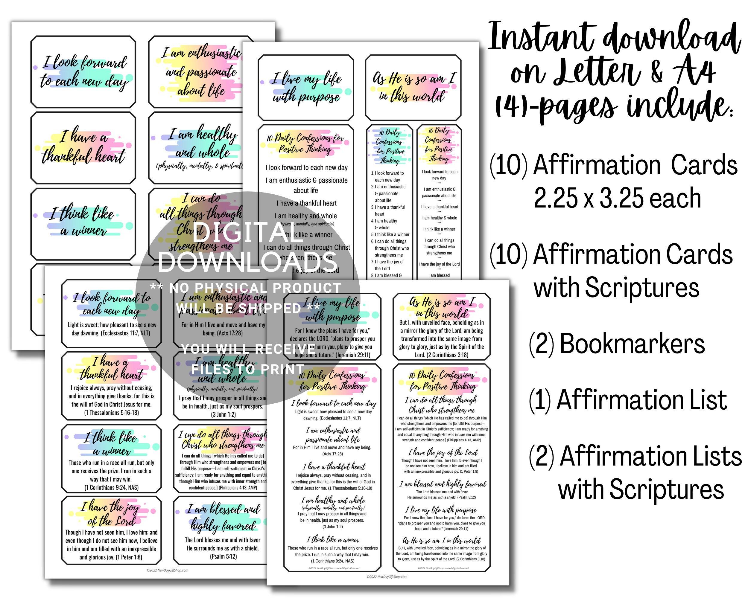 Printable Scripture Cards Bible Affirmation Cards Bible Verse ...