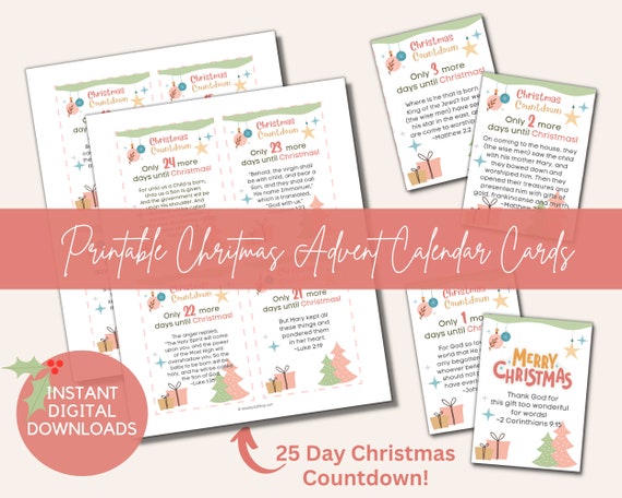 25 Christmas Story Advent Calendar Cards Feature 25 Bible - Etsy 25-christmas-story-advent-calendar-cards-feature-25-bible-etsy
