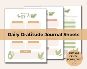 Daily Gratitude Journal Printable Digital Download, BOHO Journal