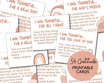 Printable Thanksgiving Gratitude BOHO Affirmation Cards with Quotes & Scriptures