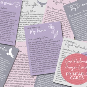 Printable Prayer Cards by Topic for Restoration and Encouragement