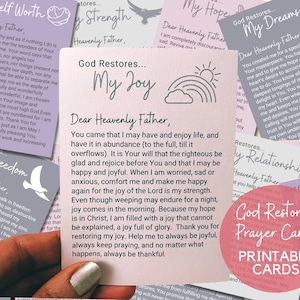 Printable Prayer Cards by Topic for Restoration and Encouragement
