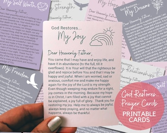 Printable Prayer Cards by Topic for Restoration and Encouragement