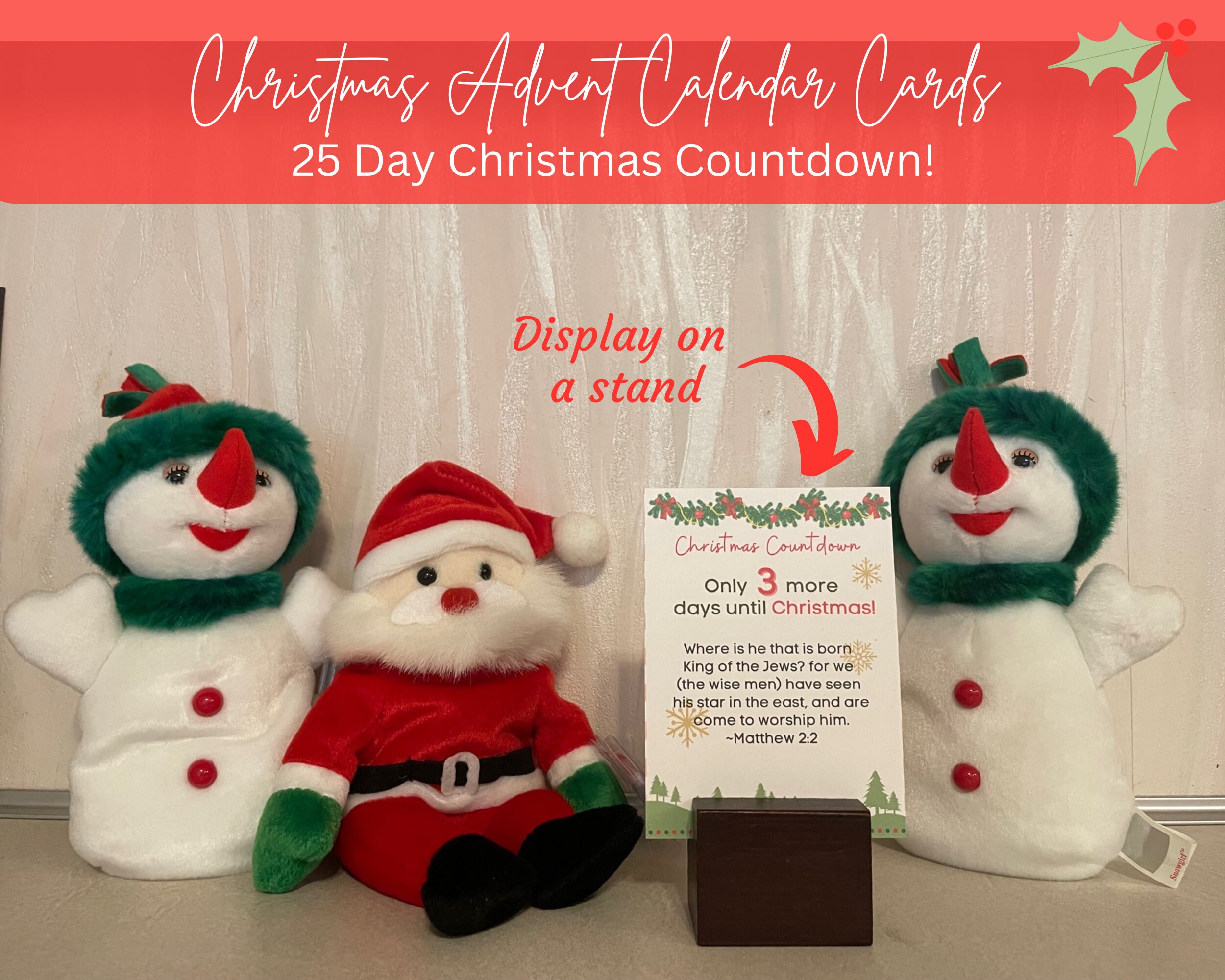 25 Days of Advent Calendar Christmas Countdown Bible Verse Cards ...