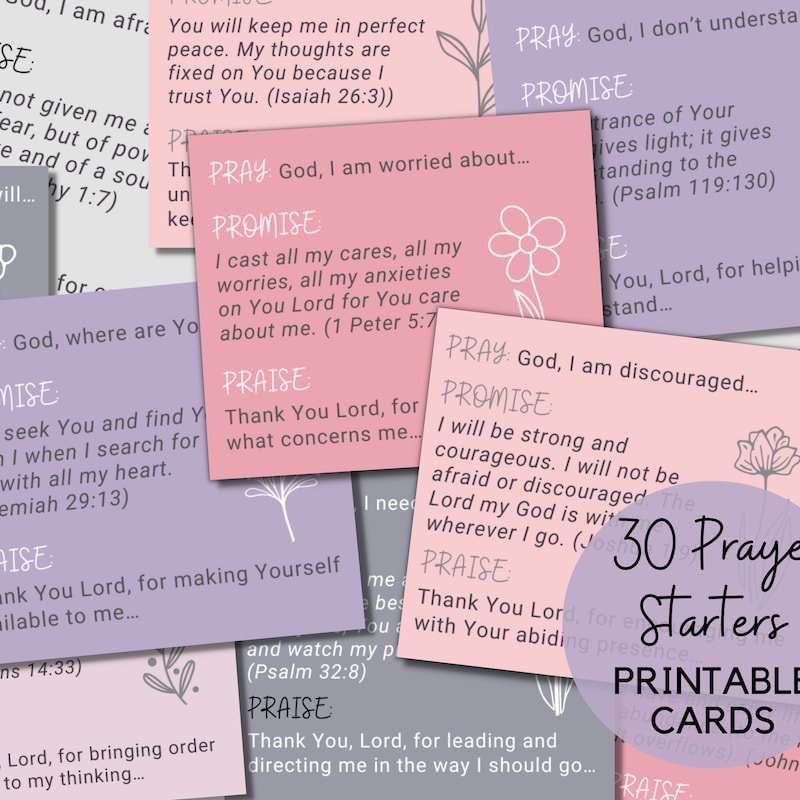 Prayer Cards Printable - Etsy