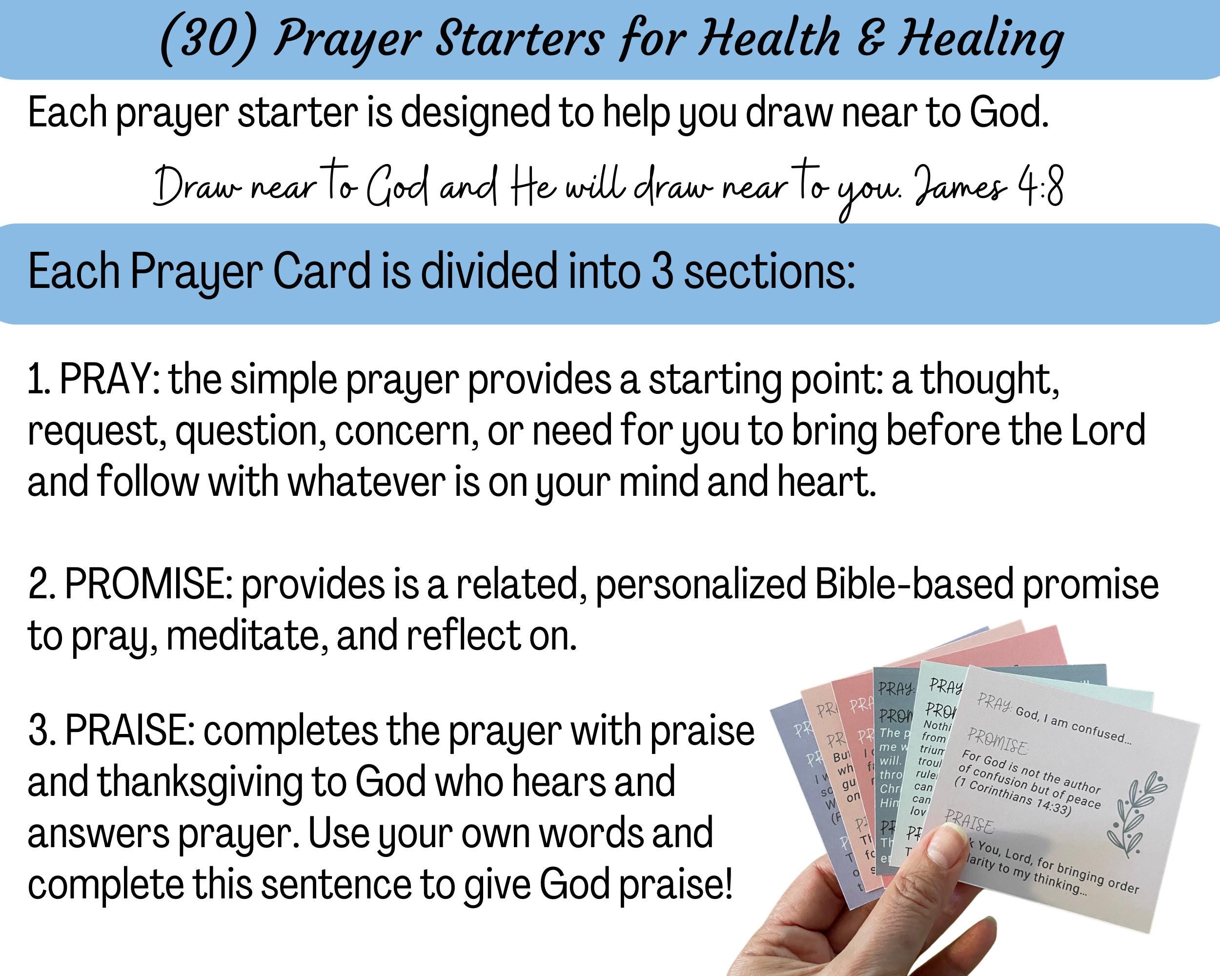 Healing Prayer Board Kit Printables, Prayer Starter Cards for ...