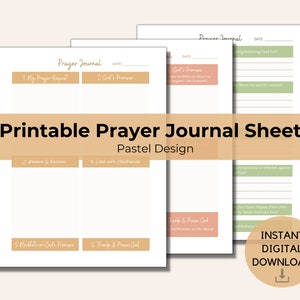 Prayer Journal Sheets Printable Digital Download