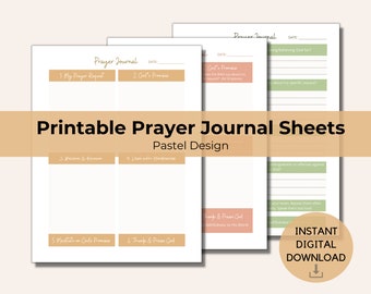 Prayer Journal Sheets Printable Digital Download