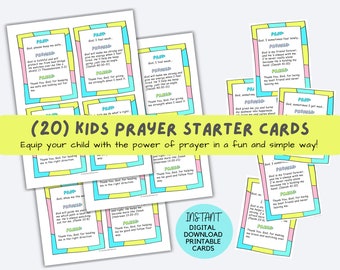 Prayer Cards for Kids, Bible Verse Scripture Cards, Family Devotions - Equip Your Child with the Power of Prayer in a Fun & Simple Way!