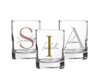 Personalised Name and Large Initial Shot Glass | Personalised Name and Age Shot Glass | Birthday Milestone | Wedding Gift | Stag | Hen