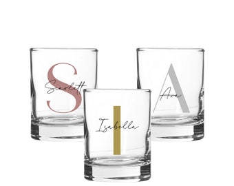 Personalised Name and Large Initial Shot Glass | Personalised Name and Age Shot Glass | Birthday Milestone | Wedding Gift | Stag | Hen