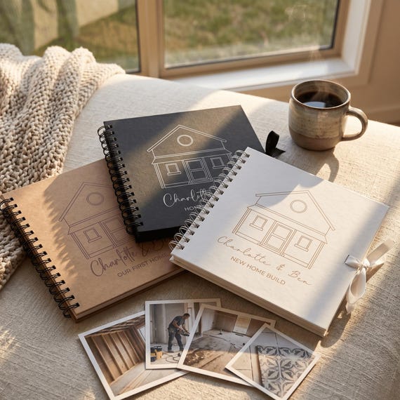 Personalised New Home Scrapbook — Custom Black 8x8 House Renovation Journal