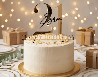 Personalised Cake Topper Custom Name Centrepiece Layered Acrylic Milestone Birthday Sign