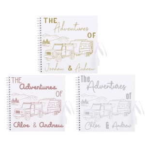 Album di ritagli di viaggio personalizzato in roulotte: diario di avventure di coppia