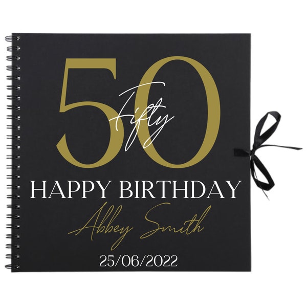 Personalised Birthday Milestone 30.5 x 30.5cm Album | 18th 21st 30th 40th 50th 60th Scrapbook | Guestbook | Birthday Gift | Birthday Card