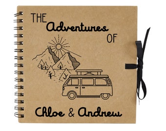 Personalised Campervan Travel Scrapbook 20 x 20cm | Travel Journal Photo Album