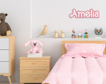 Personalised Girls Room Name Sign — Custom Acrylic Wall Decor in Doll-Inspired Script
