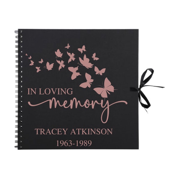 Personalised In Loving Memory Butterflies 30.5x30.5cm Photo Album | Custom Scrapbook Bereavement Gift