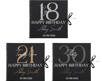 パーソナライズされた誕生日スクラップブック：マイルストーンゲストブックメモリーアルバム