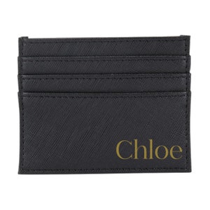 Porte-cartes en cuir végétalien noir avec nom ou initiales personnalisées | Porte-cartes personnalisé | Cadeau de demoiselle d'honneur | Cadeau pour lui | Cadeau pour elle