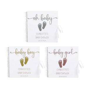 Gepersonaliseerde babyshower-gastenboek: aandenken geheugen plakboek (12 x 12 inch)