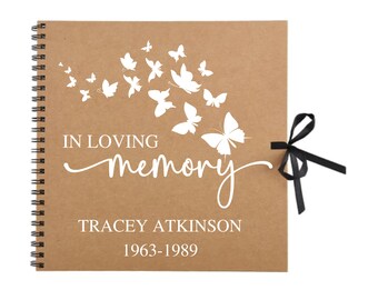 Personalised In Loving Memory Butterflies 30.5x30.5cm Photo Album | Custom Scrapbook Bereavement Gift