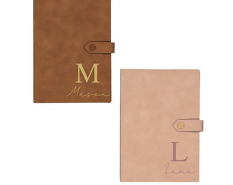 Personalised Vegan Suede A5 Notebook — Custom Initial and Name Journal Gift