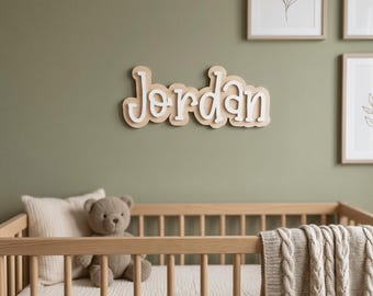 3D Double Layered Custom Name Sign: Acrylic and Timber Nursery Decor