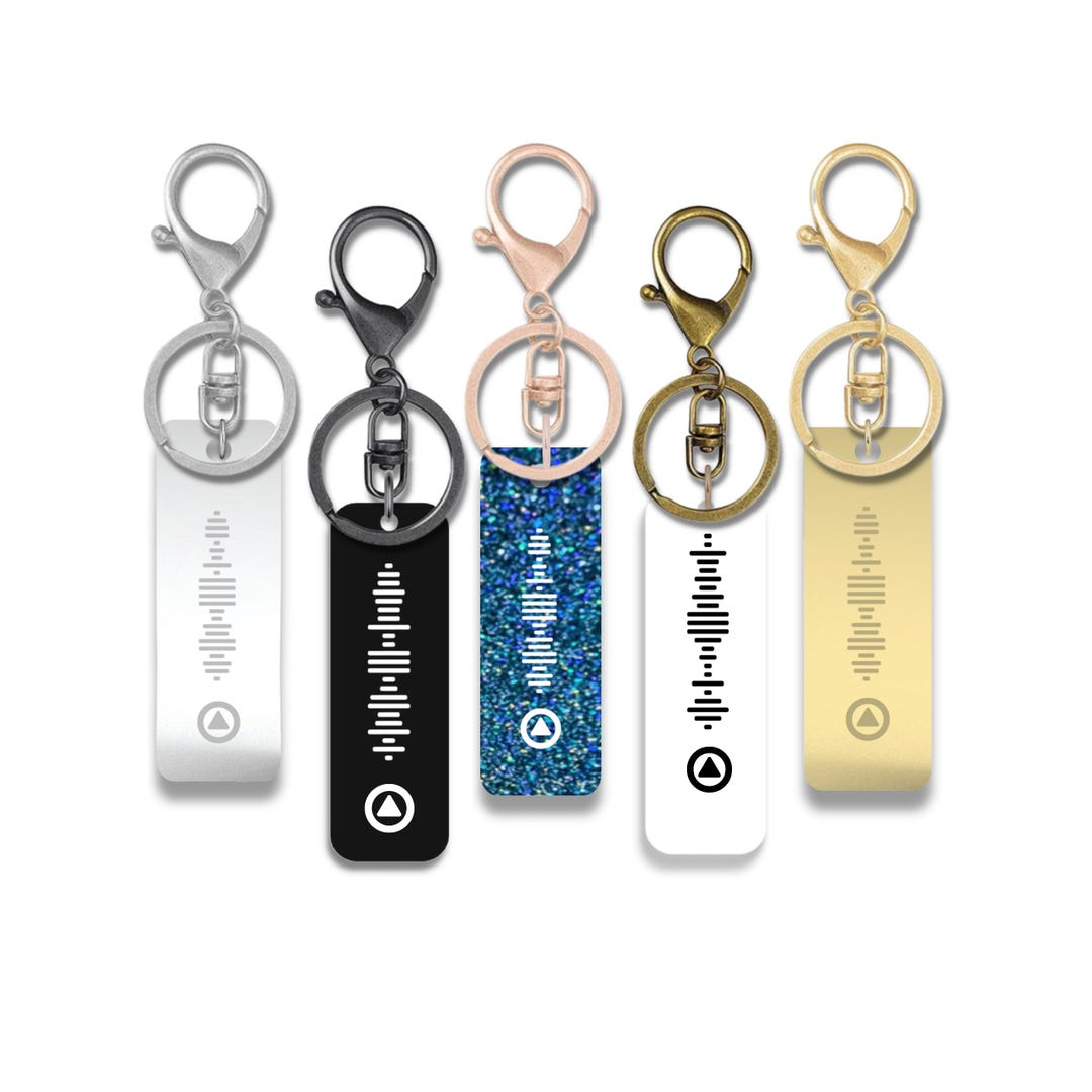 Track Key Ring Personalised Song Code Keyring — Custom Artist & Track Play Icon ...