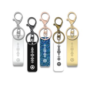 Personalised Song Code Keyring — Custom Artist & Track Play Icon Birthday Gift