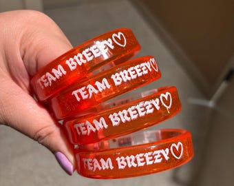 4 pack of red TEAM BREEZY light up bracelet glow bracelet breezy bowl