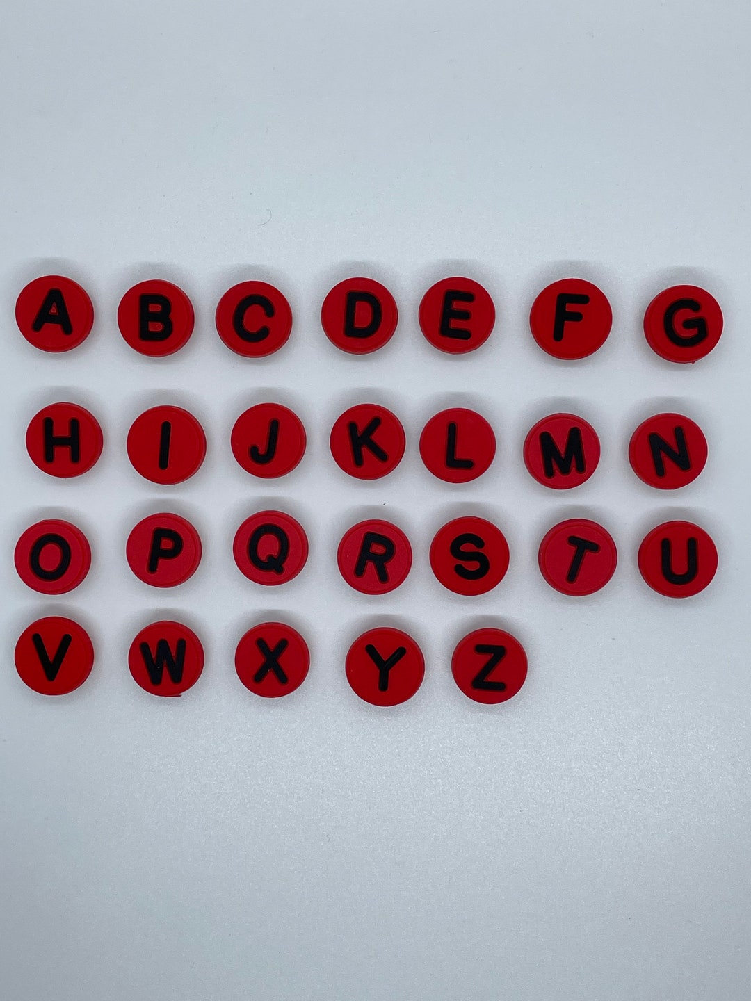 Red Letter Shoe Charms Personalize Your Shoes Etsy