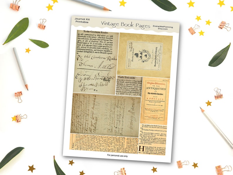 Vintage Book Pages Printable Vintage - Il 794xN.4662232178 Jg0s 