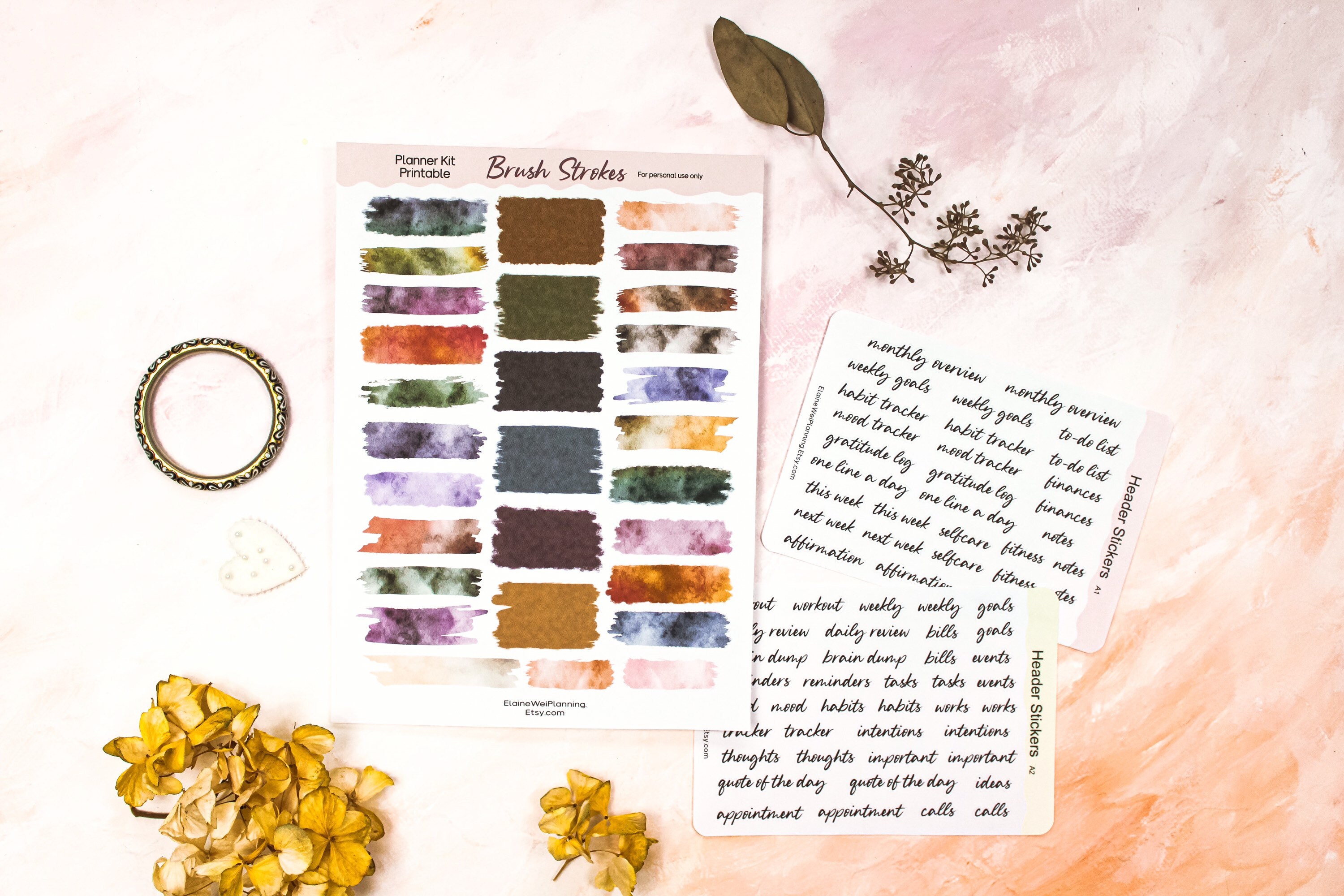 Swatch Stickers Swatch Stickers| Brush Strokes Printable| Paint Brush Strokes| Blank ...