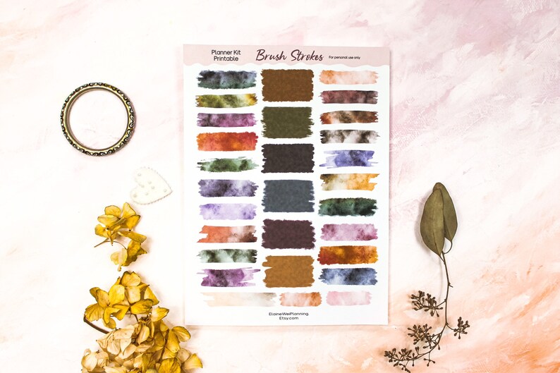 Normal Swach Sticker Swatch Stickers| Brush Strokes Printable| Paint Brush Strokes| Blank ...