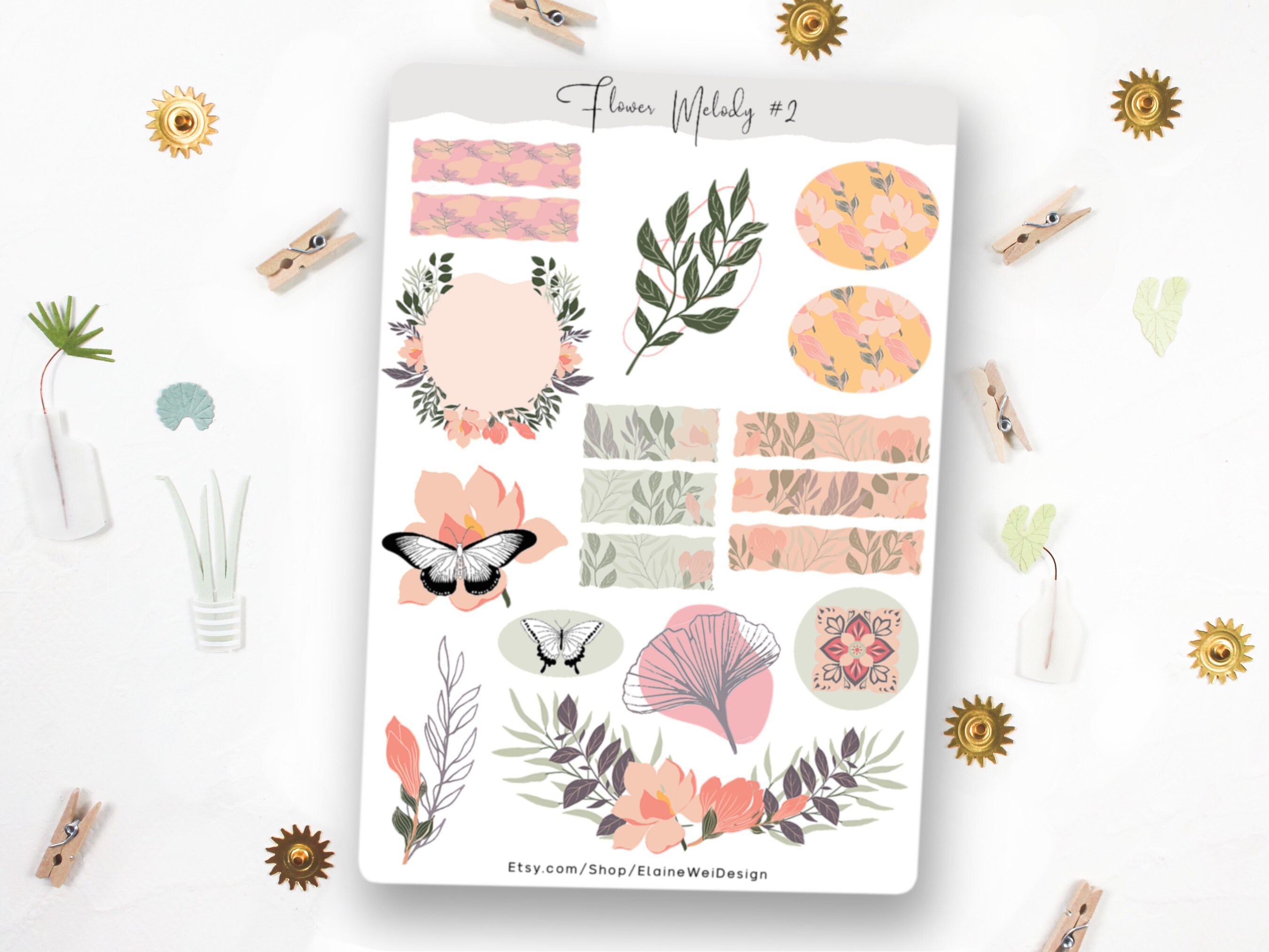 Sticker Sheet Months Bujo Stickers Scrapbooking Sticker Mauve Bullet