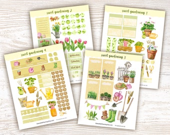Gardening sticker Printable| 4 sheets| Garden Sticker| Bujo Sticker| Gardening Planner Printable| Gardening Journal| Printable Bujo