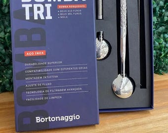 TRI - Engraved Bortonaggio Set Bombilla Stainless Steel 1000furos - 1000holes + options