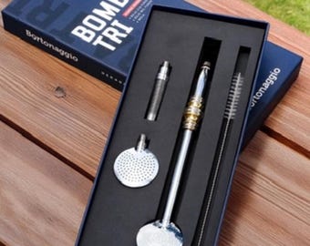 TRI - Gold Design Bortonaggio Set Bombilla Stainless Steel 1000furos - 1000holes + options