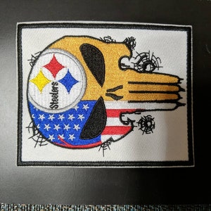 Pittsburgh Steelers Womens Apparel 3D Punisher Skull USA Flag Cool