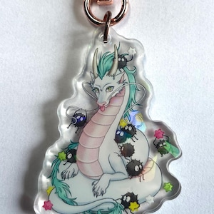 Acrylic Keychain | cheeky dragon Chibi | holographic | cute gift for anime and dragon fans as well as children