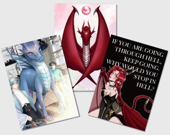 Art Print | A6 | Scene from Golden Dracontia | Dragons | Portal | Dragonprincess