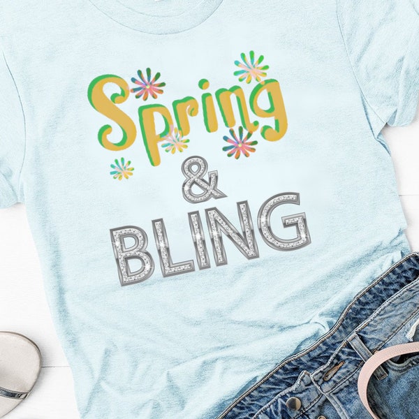 Spring Bling woman's Stylish Tee, Fun trend saying Women Tee, woman's Stylish Tee, Trending  Women Tee, Hip, Mother's Day Gift Spring break