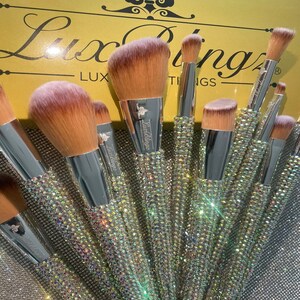 30% Off LuxBlingz Rhinestone Bling Professional Makeup Brush Sets W/Gift Box Bedazzled Bling Glitter Luxury Cosmetic Brushes Set.