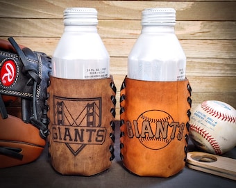 Custom MLB Leather Can Cozie  - Personalized Baseball gifts - Accessories for the 2024 Baseball season