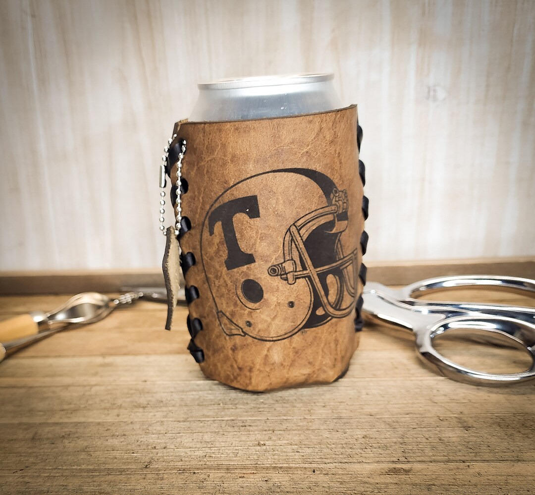 College Football Leather Custom Can Cooler Personalized With Name Gifts