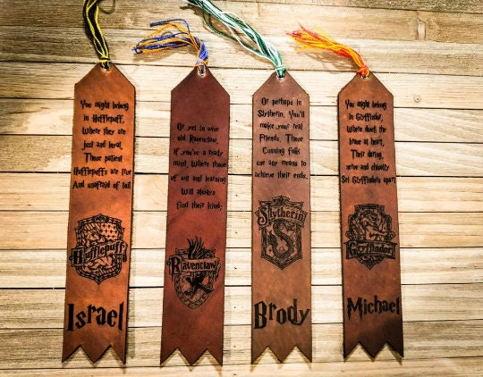 Harry Potter themed premium wooden engraved bookmarks set of 4, Fantasy  collection