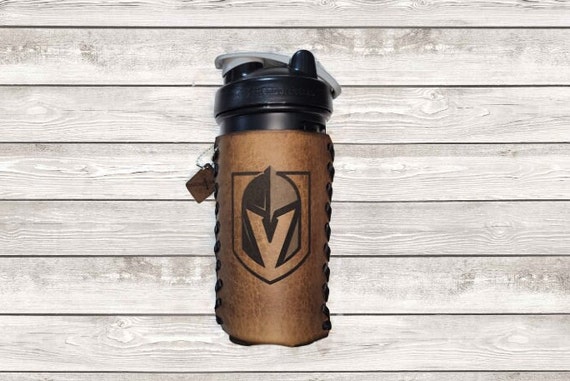 Shaker Bottle With Personalized Leather Bottle Holder Personalized Gym  Water Bottle Personalized Blender Bottle With Leather Cover 